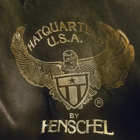 Vintage Henshel Black Leather Fedora  Hat - Picture 4 of 12